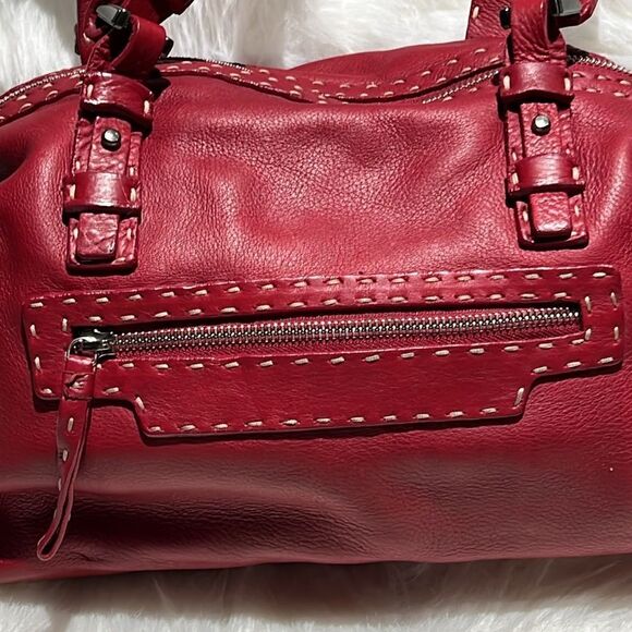 Francesco Biasia Full leather Red Satchel/Shoulder Bag B93 - Picture 2 of 10